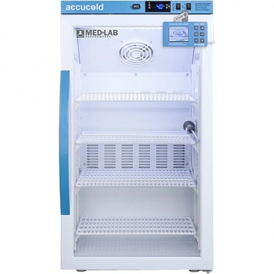 accucold Counter Height Lab Refrigerator, 3 Cu.Ft., Digital Data Logger, Glass Door # ARG3MLDL2B