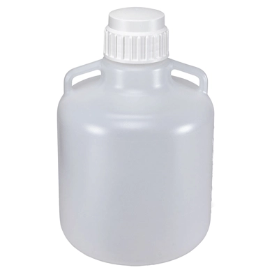 Carboys, Round with Handles, LDPE, White PP Screwcap, 10 Liter #7250010