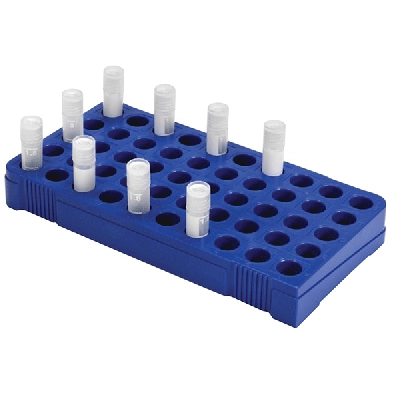 Heathrow Cryogenic Vial Rack 50-Place, pk4, Blue HS23229B