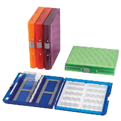 Heathrow Premium Plus Slide Box, 100 place, translucent assorted, pk5 120592