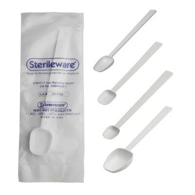 Bel-Art Sterileware Long Handle Sampling Spoon, 1.25ML, 10pk.  # 36940-1010