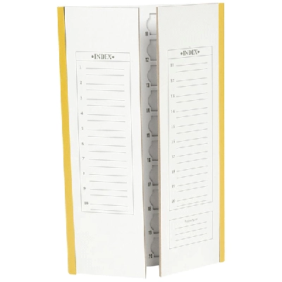 Heathrow 20-Place Slide Tray Cardboard, Yellow Trim 120197