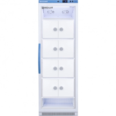 accucold Upright Lab Refrigerator, 15 Cu.Ft., Interior Lockers, Glass Door # ARG15MLLOCKER