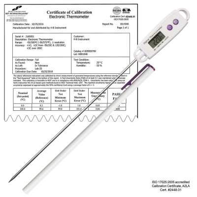 Durac Calibrated Electronic Stainless Steel Stem Thermometer,-50/300C