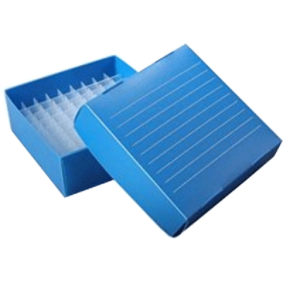 Heathrow Polypropylene Film Cryogenic Freezer Box, 1.5/2mL, 81-Place, Blue 120370