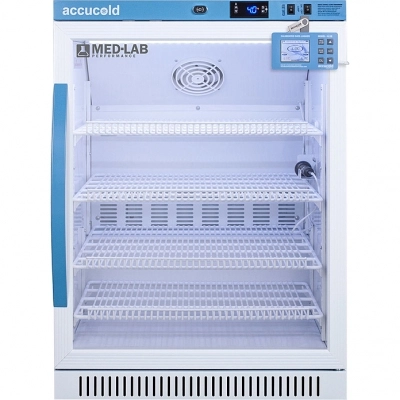 accucold ADA Height Lab Refrigerator, 6 Cu.Ft., Digital Data Logger, Glass Door # ARG6MLDL2B