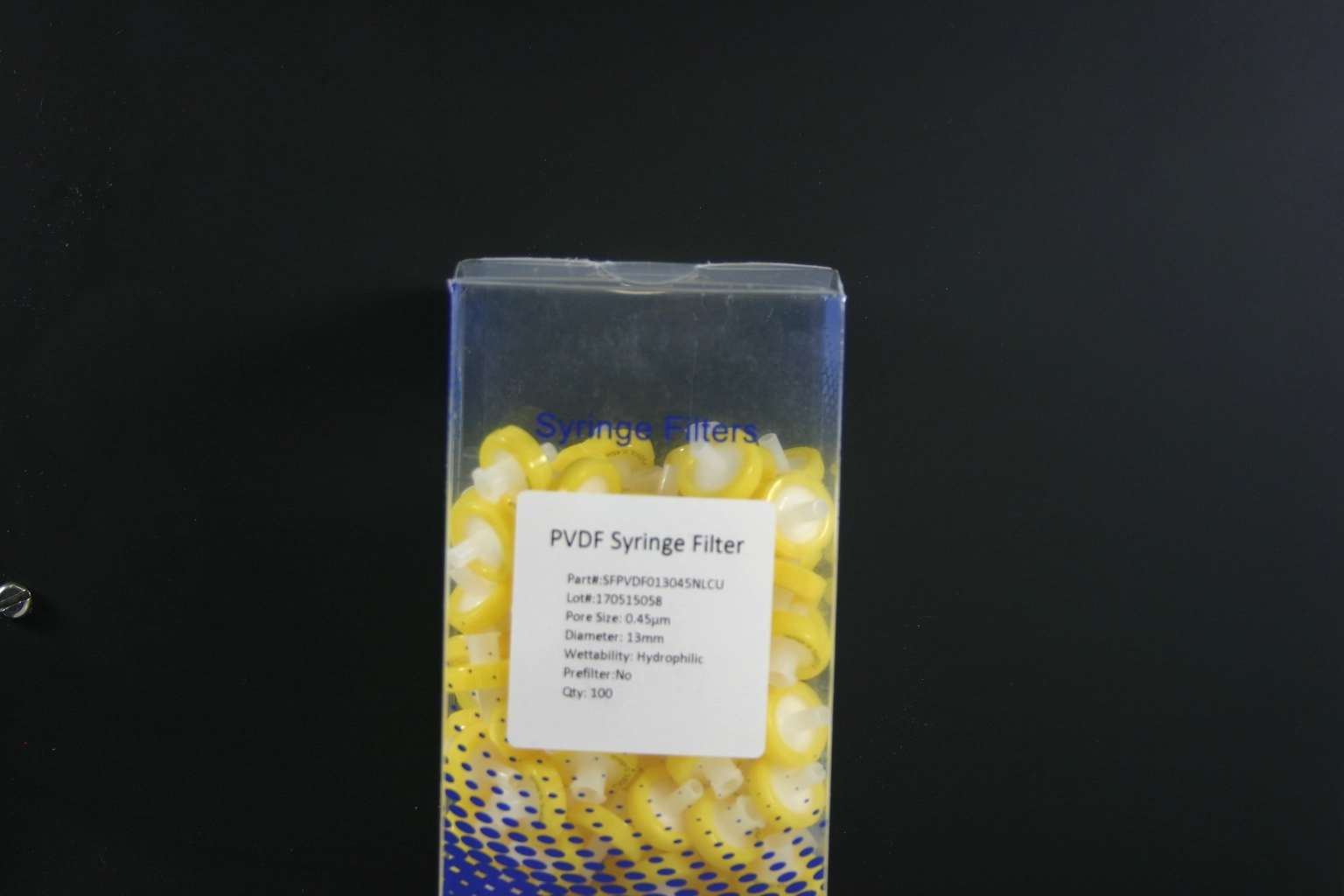 Syringe Filter PVDF 13mm, 0.45um,Qty 100