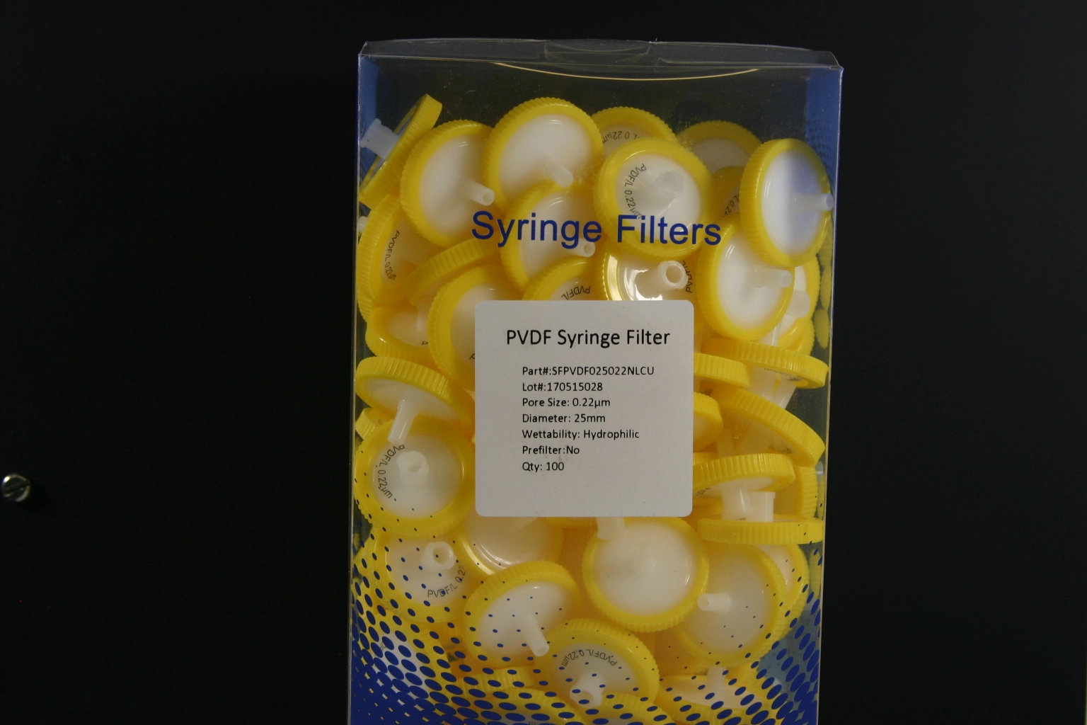 Syringe Filter PVDF 25mm, 0.2um,Qty 100