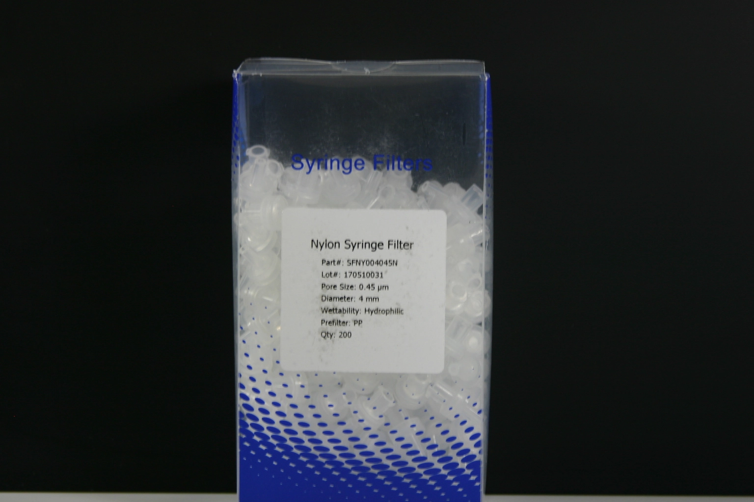 Syringe Filter Nylon 4mm, 0.45um,Qty 200