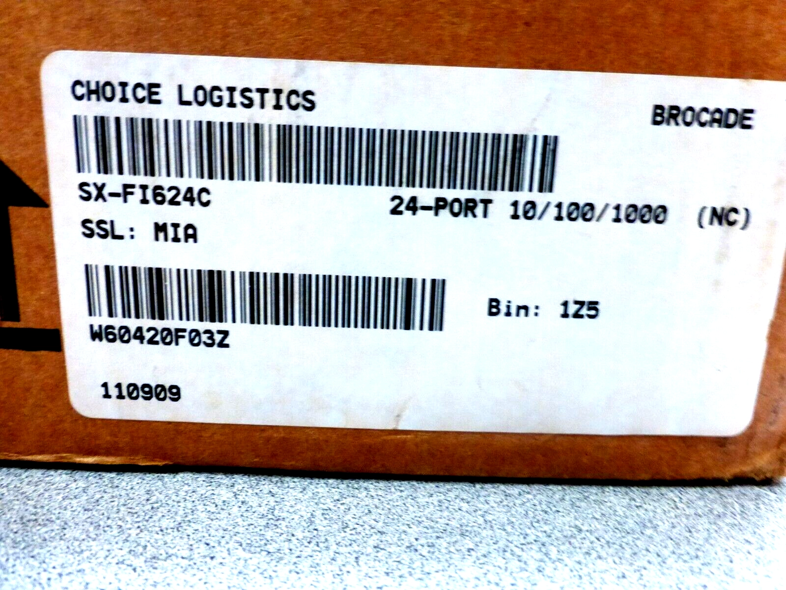 CHOICE LOGISTICS BROCADE SXFI624C, SSL-MIA, AZJ041