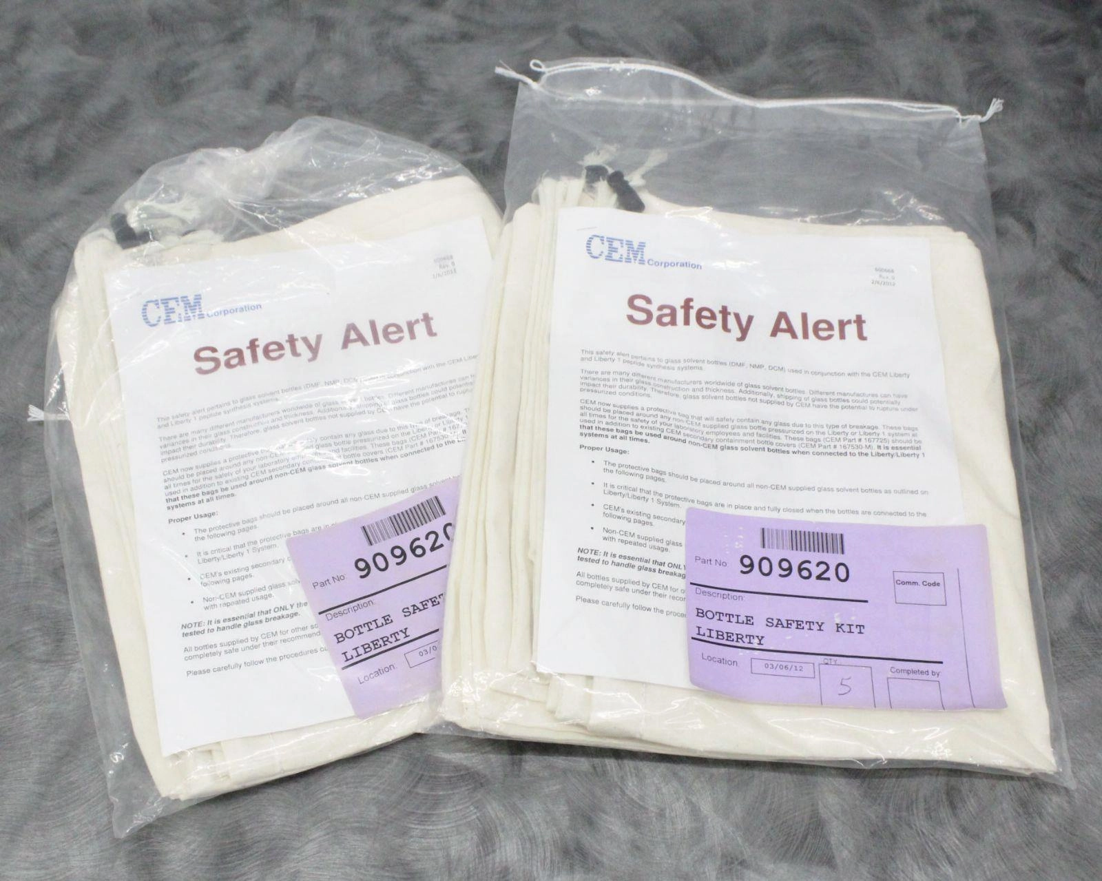 Lot of 2 CEM 909620 Liberty Bottle Safety Kit Bags