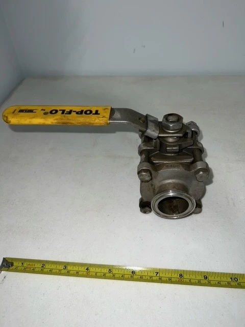 6 Top-Flo 1 1/2" Sanitary Ball Valves