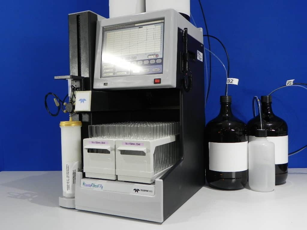 Teledyne ISCO Combiflash RF-200 automated flash chromatography system for normal and reverse phase separations.
