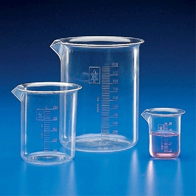 Globe Scientific 250mL Beaker, Griffin Style, PMP (TPX), Molded Graduations, 16/Box