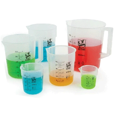 Globe Scientific 5000mL Beaker, Low Form, Graduations, PP Griffin Style, 1/Each