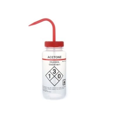 Heathrow 500 ml Wash Bottles Safety Labeled Self-Venting Red 120250