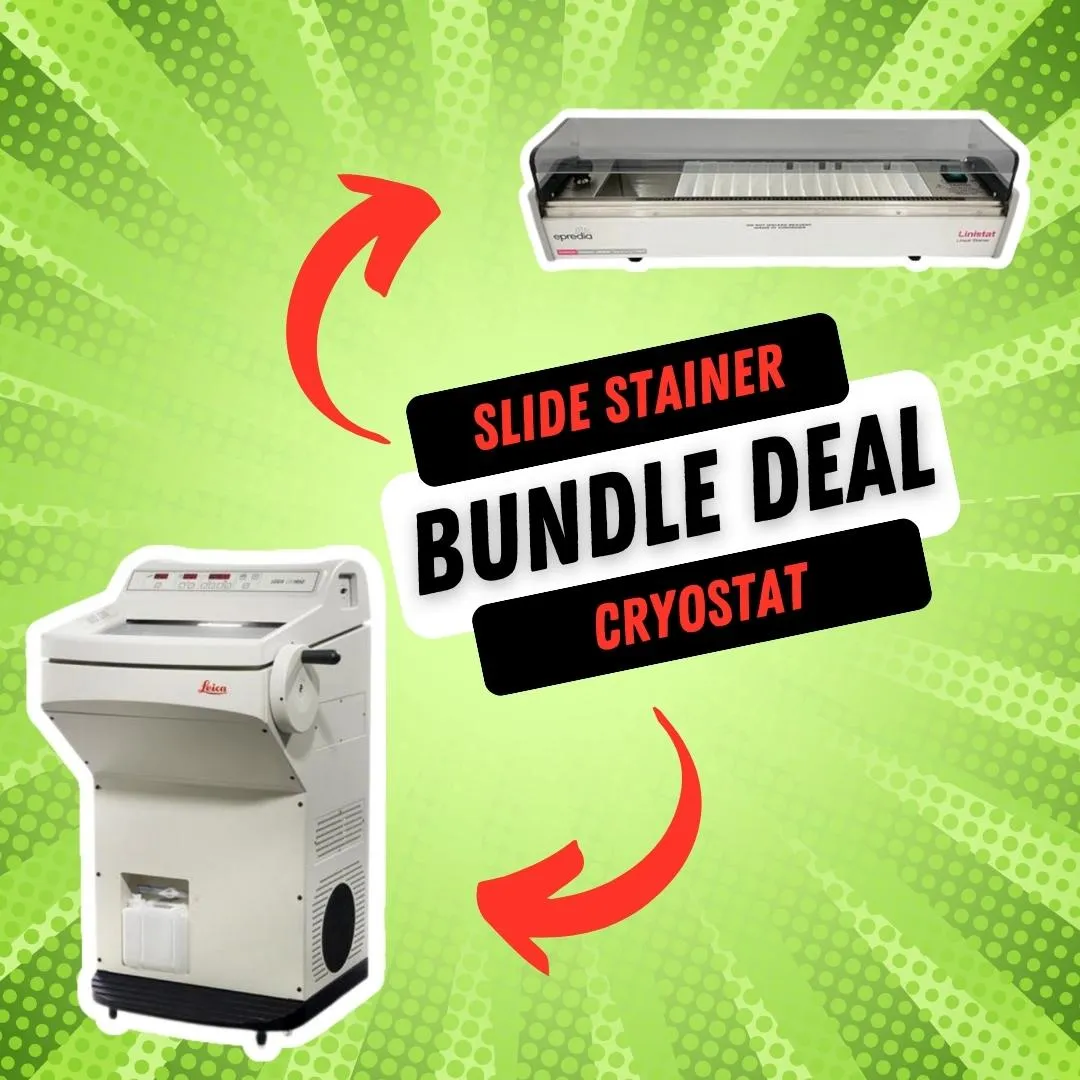 BUNDLE DEAL - Leica CM1850 MOHS Cryostat & Thermo  Linear MOHS H&E Slide Stainer 
