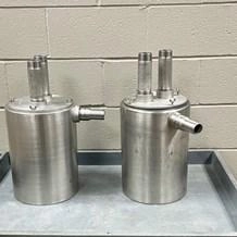 Custom Fabricated Dual 2" Inlet Stainless Steel Vacuum Filter Canister
