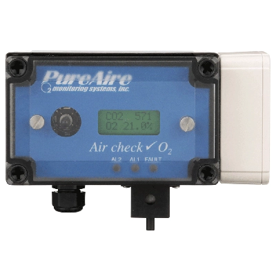 PureAire Dual O2/CO2 Monitor, 0-25% and 0-50,000 ppm 99143