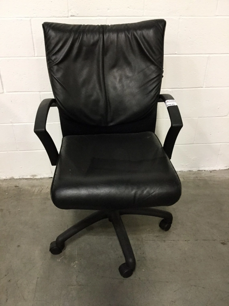 (1) Leather Adjustable Height Office Chair