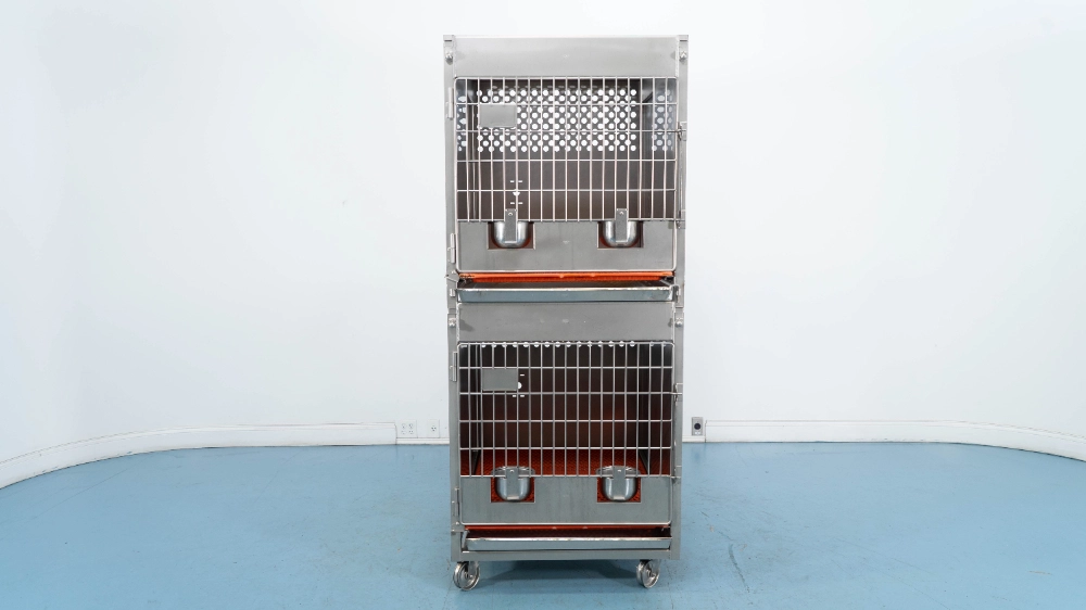 Suburban Surgical Stainless Steel Double Stacked Portable Dog Cage