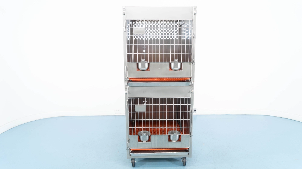 Suburban Surgical Stainless Steel Double Stacked Portable Dog Cage