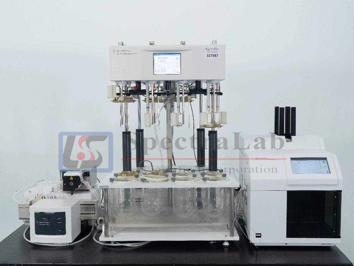 Agilent 708-DS Dissolution Apparatus with 850-DS Autosampler and 8454 UV-Vis Spectrophotometer