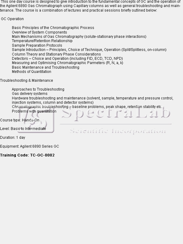 GC Operation, Troubleshooting and Maintenance