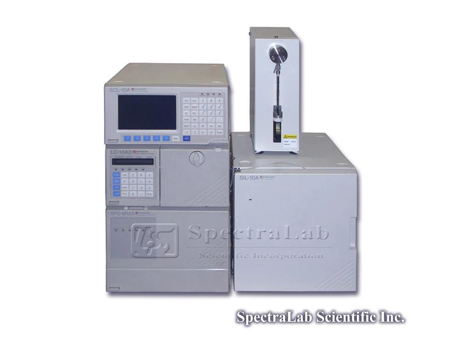 Shimadzu HPLC System with LC-10AD, SCL-10A, SIL-10A with Syringe and SPD-M10A DAD