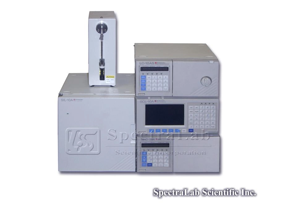 Shimadzu HPLC System with LC-10AD pump, SIL-10A Autoinjector and SPD-10A UV/vis Detector