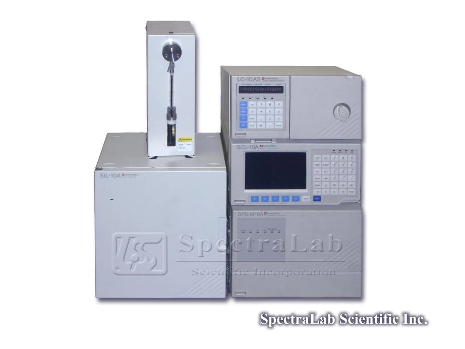 Shimadzu HPLC System with LC-10AD pump, SIL-10A Autoinjector and SPD-M10A DAD