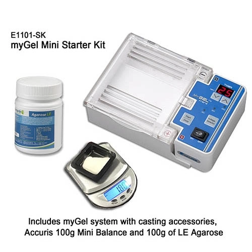 Benchmark E1101-SK-E myGel Mini Electrophoresis System Starter Kit (Includes E1101-E, A1701 and W4000-100)