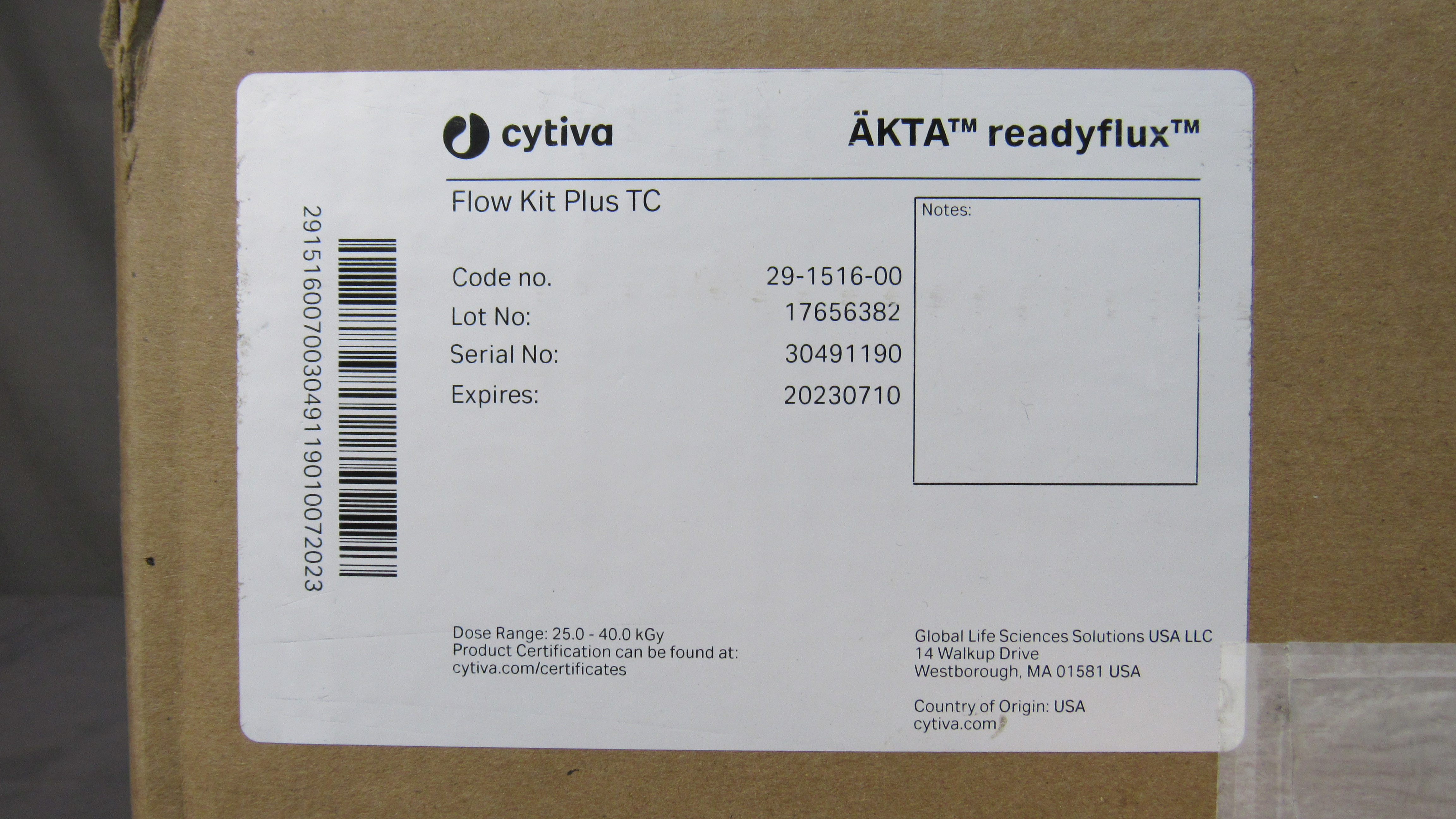 NEW CYTIVA 29-1516-00 AKTA readyflux Flow Kit Plus TC #41057