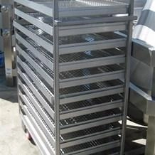 Trolley with 36" x 24" Perforated, Trays, All Stainless Steel 9270