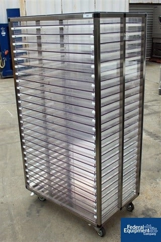 Rack with (24) 30" x 20" Lexan-Type Shelves, S/S