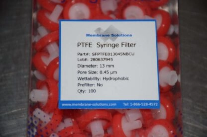 Membrane Solutions PTFE Syringe Filter Size 13mm, Pore Size 0.45um SSI-1211
