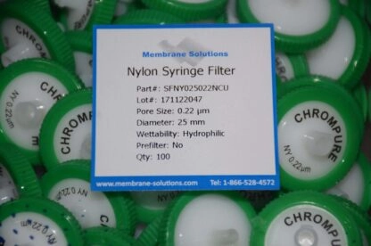 Membrane Solutions  Nylon Syringe Filter Size 25mm, Pore Size 0.22um SSI-1204
