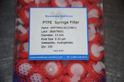 Membrane Solutions PTFE Syringe Filter Size 13mm, Pore Size 0.22um SSI-1210