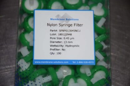 Membrane Solutions Nylon Syringe Filter Size 13mm, Pore Size 0.45um SSI-1203