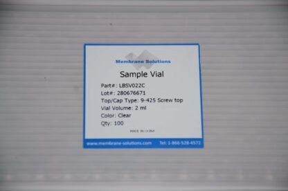 Membrane Solutions 9mm Large Opening Screw Thread Vials/1.8mL Clear Vial, w/ Writing Patch