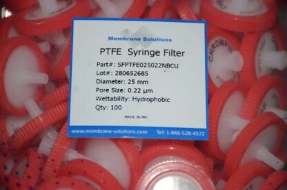 Membrane Solutions PTFE Syringe Filter Size 25mm, Pore Size 0.22um SSI-1212