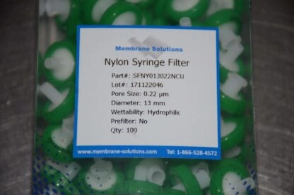 Membrane Solutions Nylon Syringe Filter Size 13mm, Pore Size 0.22um SSI-1202