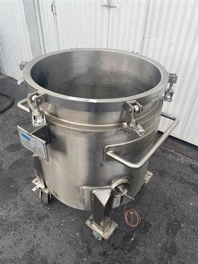 40 gallon Robert's S.S. Jacketed Mix Can, 24" diam. x 24" deep