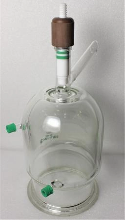 Chemglass No. 2863 2000mL Reaction Vessel Jacketed w GL14 Drain Valves