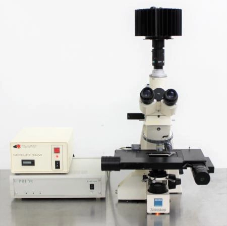 Zeiss Axioskop Microscope w/ Camera EL-Einsatz 45 14 87