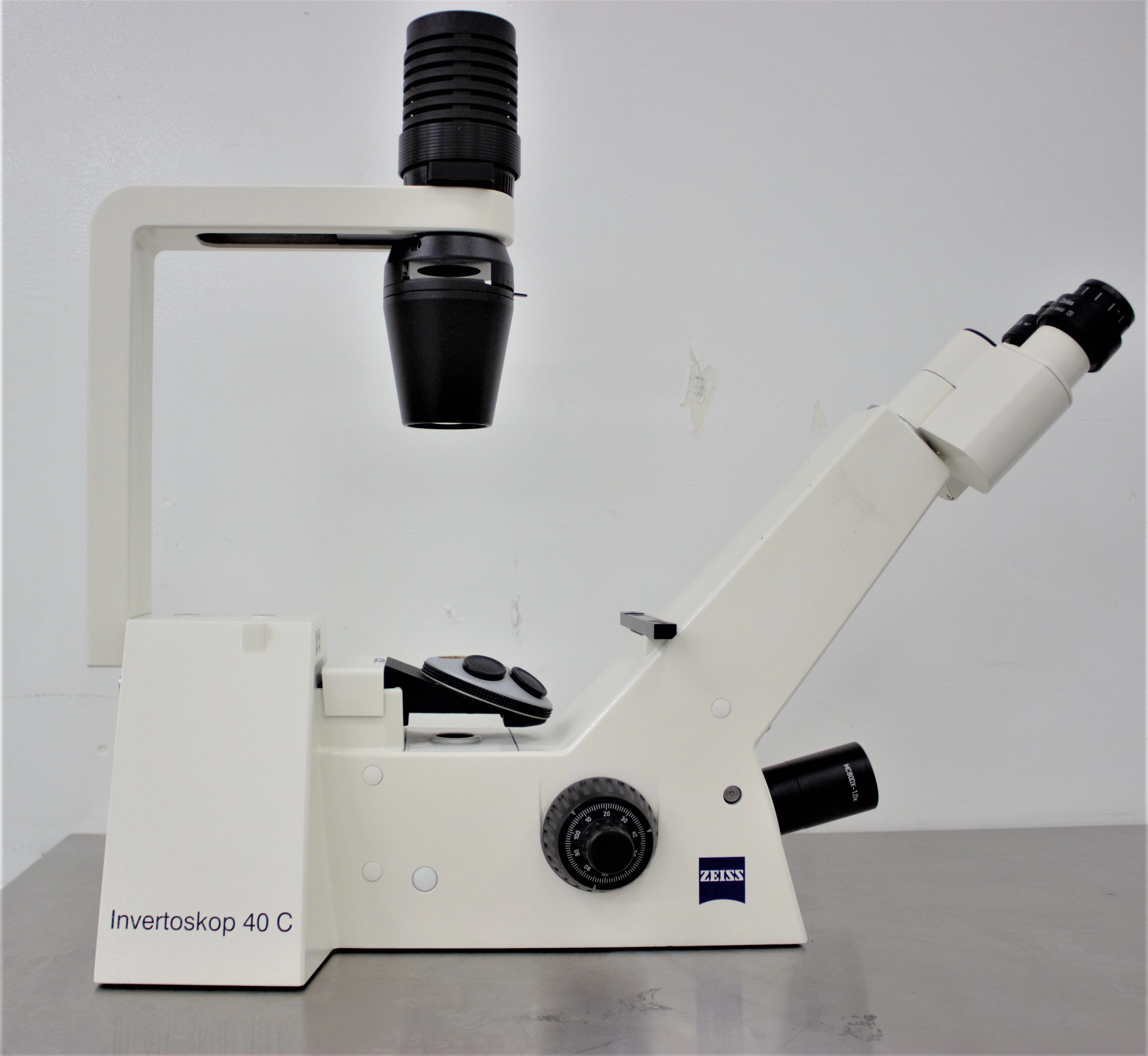 Zeiss Invertoscope 40 C Inverted Phase Contrast Microscope with Binocular Head - 3369675