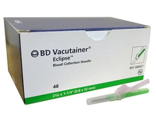 21G BD Vacutainer Eclipse Blood Collection Multi Safety Needles, 48/box