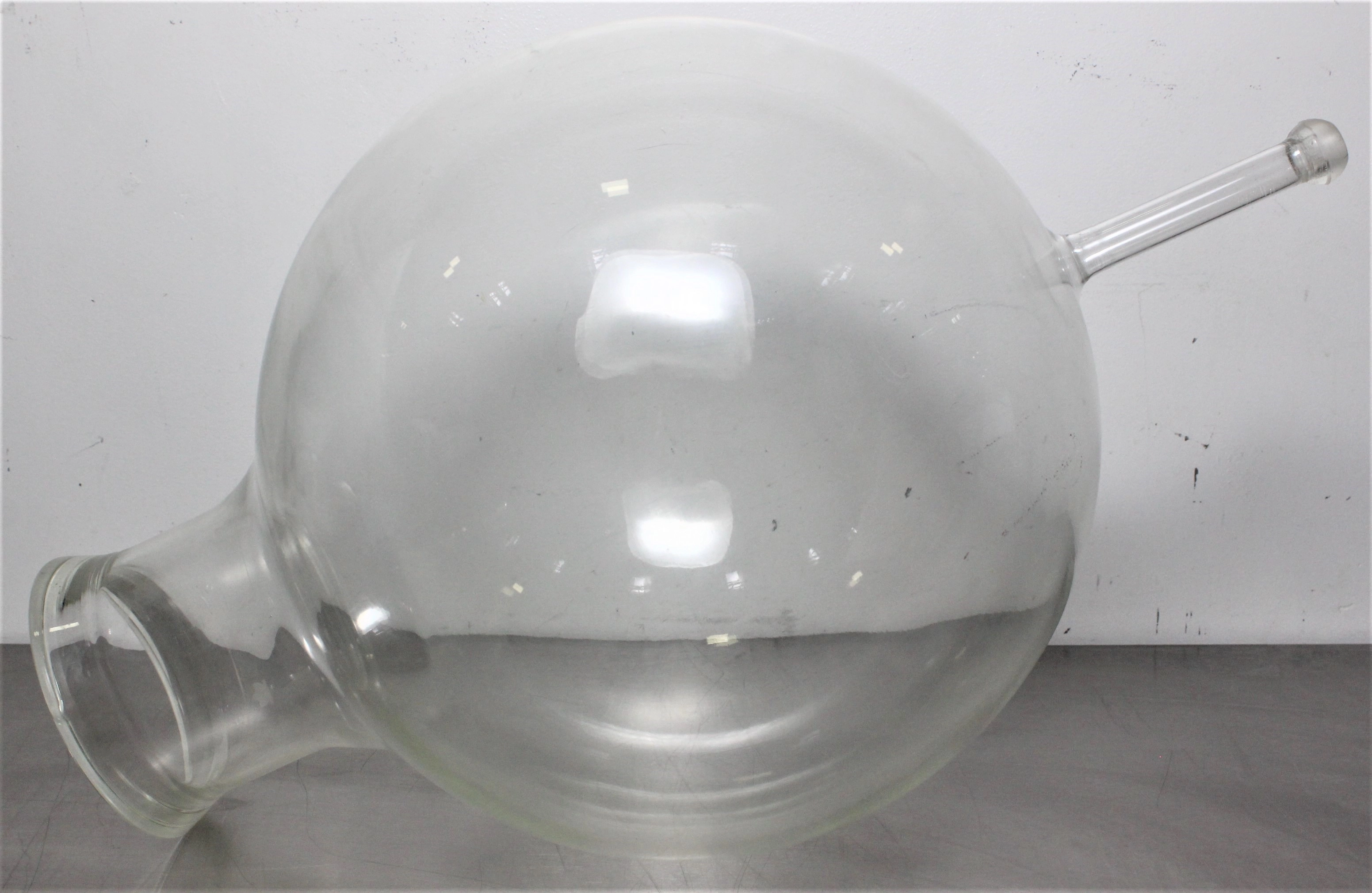 Kontes 15 Liter Round Bottom Boiling Flask w Inlet - Used Glassware Lab Equipment - 3363648