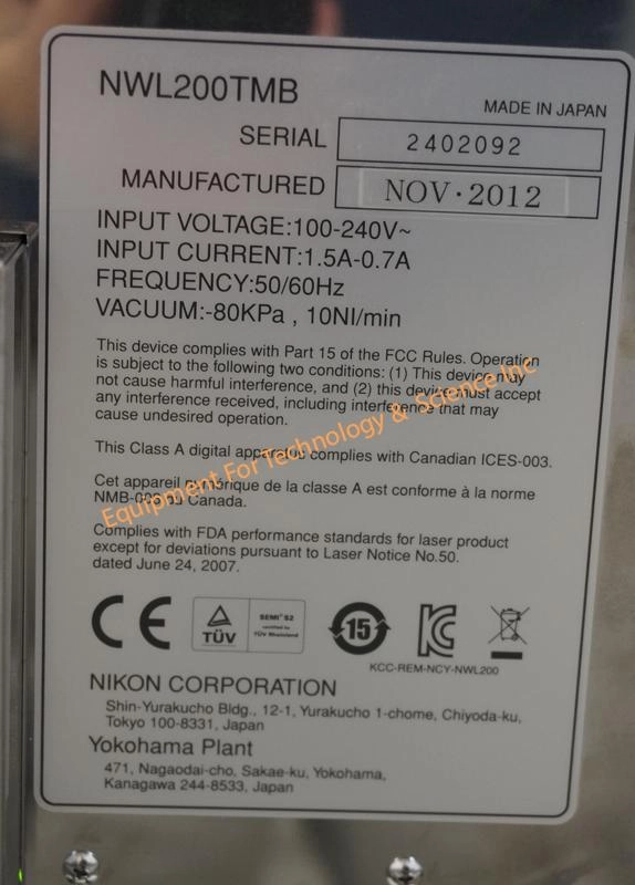 Nikon 200mm Wafer Inspection Station With Nwl200 Tmb 2012 Wafer