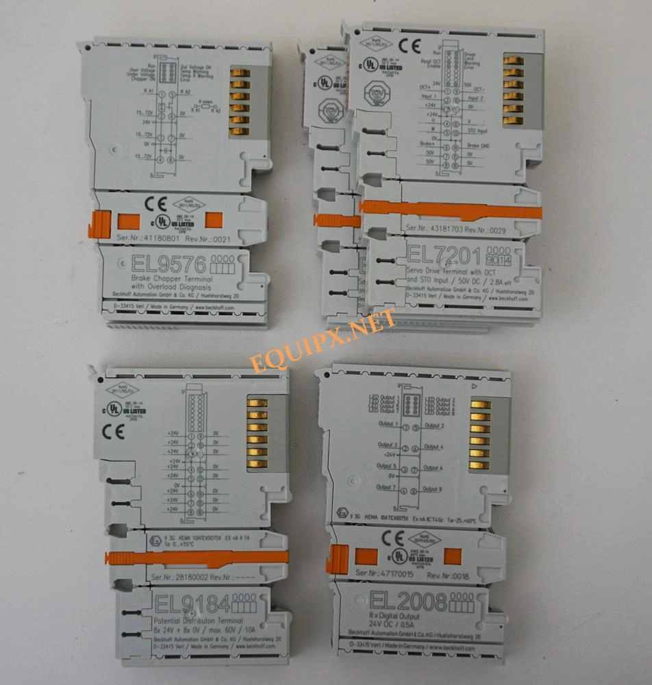 Beckhoff modules EL9184, EL2008, EL9576, EL7201(2) (3977)